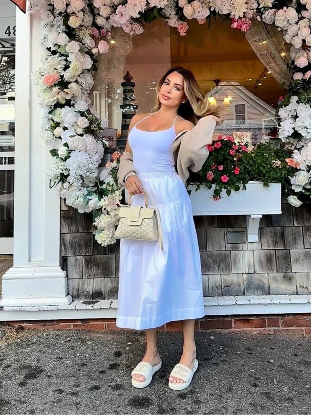 White poplin skirt